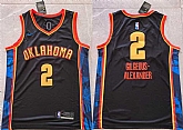 Men's Oklahoma City Thunder #2 Shai Gilgeous-Alexander Black 2024 City Edition Stitched Basketball Jersey,baseball caps,new era cap wholesale,wholesale hats